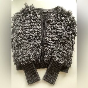 ASOS Black Metallic Loop Shaggy Knit Cardigan